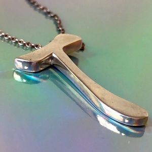 Vintage Karibou sterling silver initial T necklace